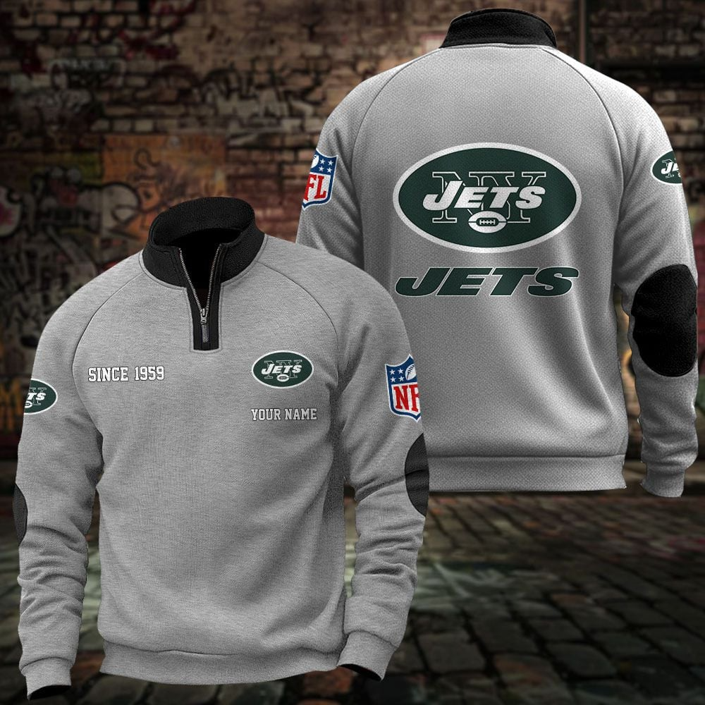 NYJ x NFL Sweatshirts Quarter Collared Sweatshirt Pullover DatND DVT