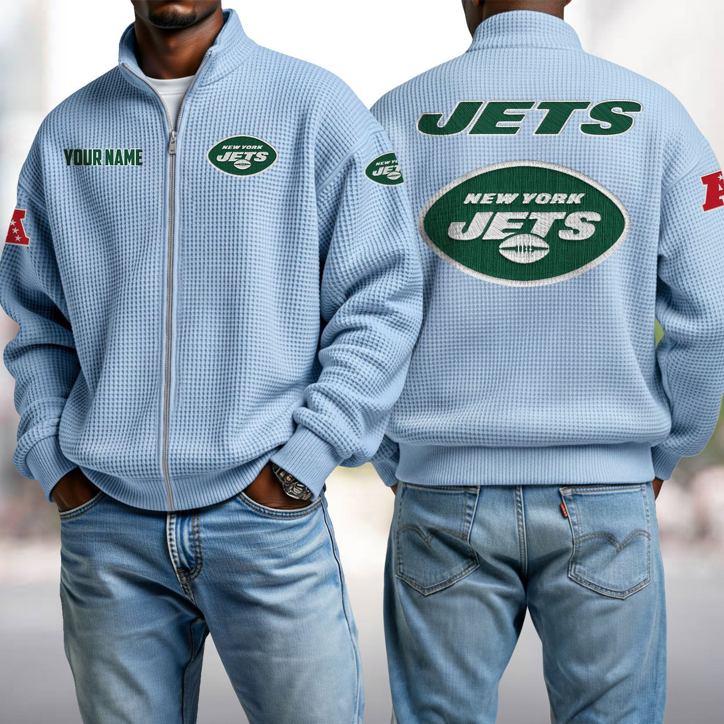 NYJ x NFL Waffle Zip-Up Sweatshirt DatND DVT