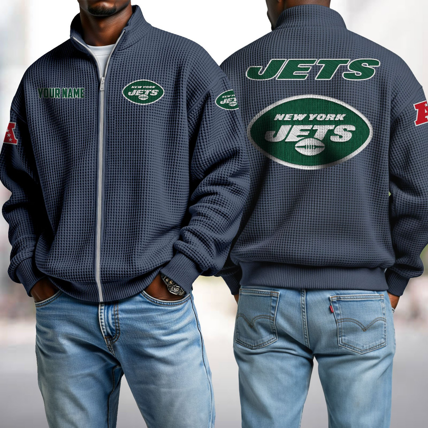 NYJ x NFL Waffle Zip-Up Sweatshirt DatND DVT