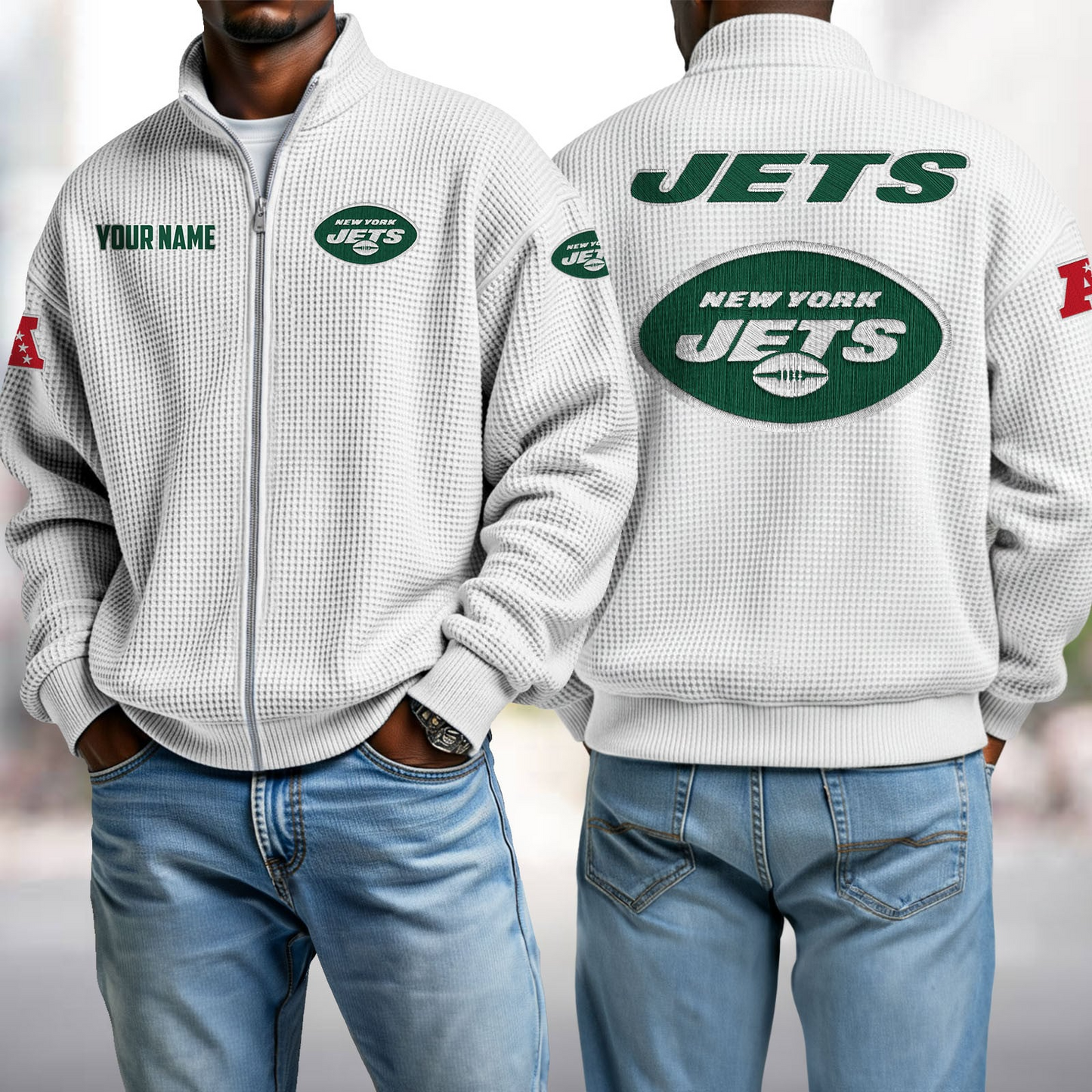 NYJ x NFL Waffle Zip-Up Sweatshirt DatND DVT
