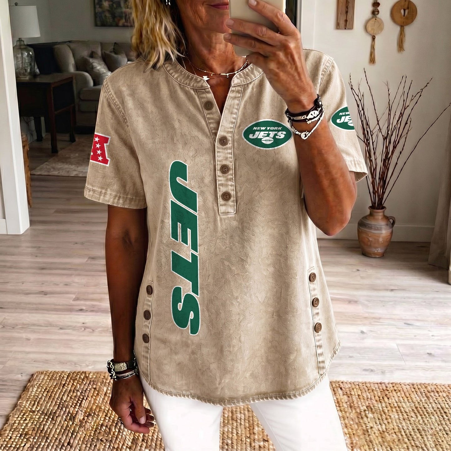 NYJ x NFL Womenƒ??s Denim Casual Tops DATND LBN 190526