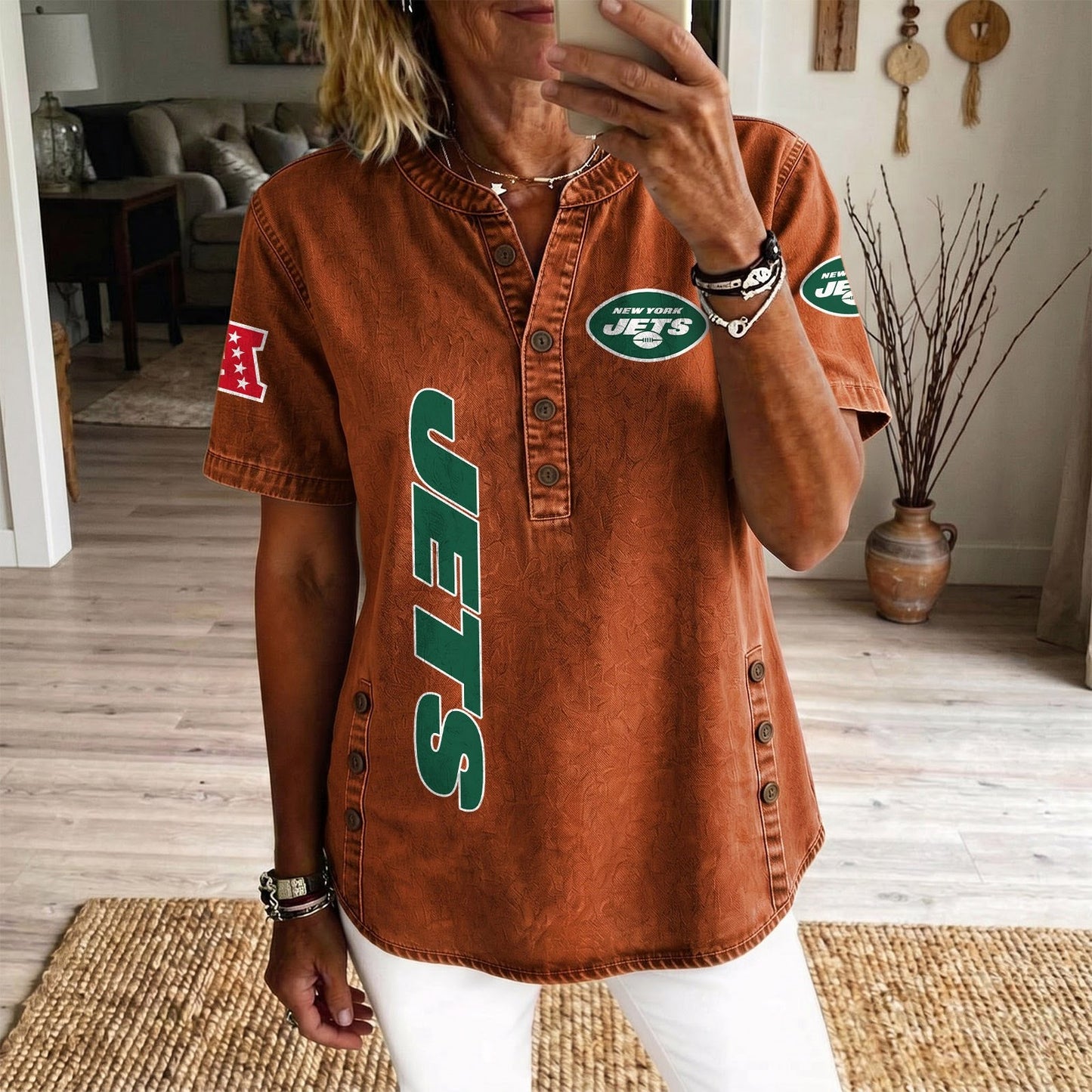 NYJ x NFL Womenƒ??s Denim Casual Tops DATND LBN 190526