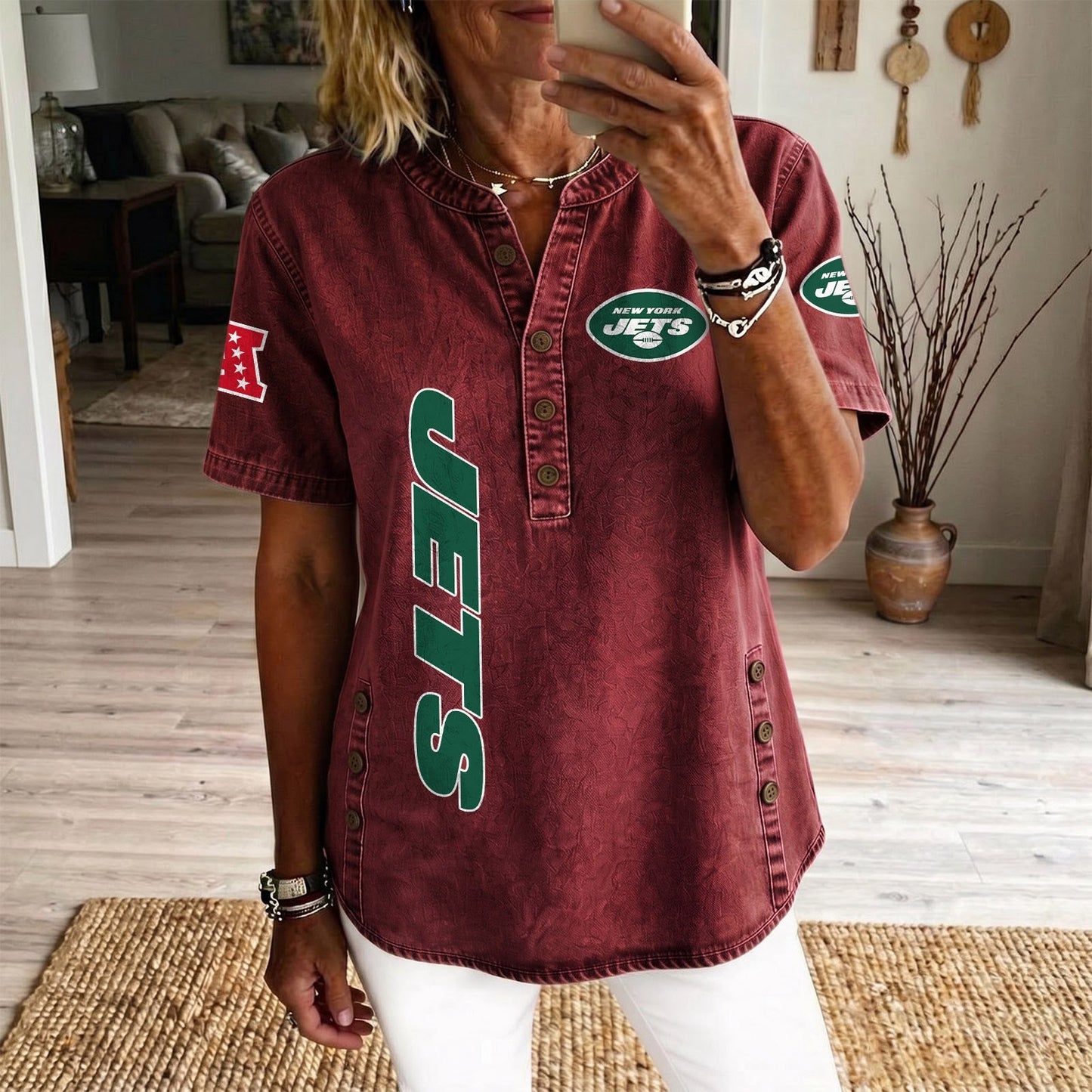 NYJ x NFL Womenƒ??s Denim Casual Tops DATND LBN 190526