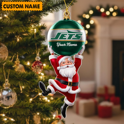 NYJ x Personalized NFL Acrylic Ornament Christmas DATND TANTD