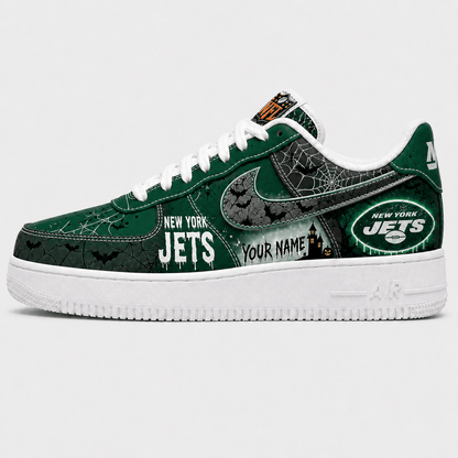 NYJ x Premium NFL Fear The Team Halloween AF1 Sneakers