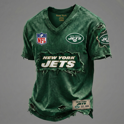 NYJ NFL Premium V-Neck T-shirt Gift For Fans 0306 NAK DATND NHT