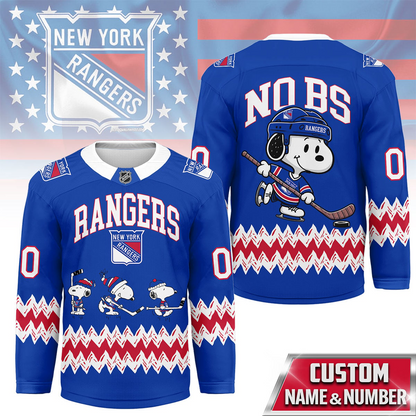 NYR Premium NHL Snoopy Personalized Hockey Jersey DDT CTN