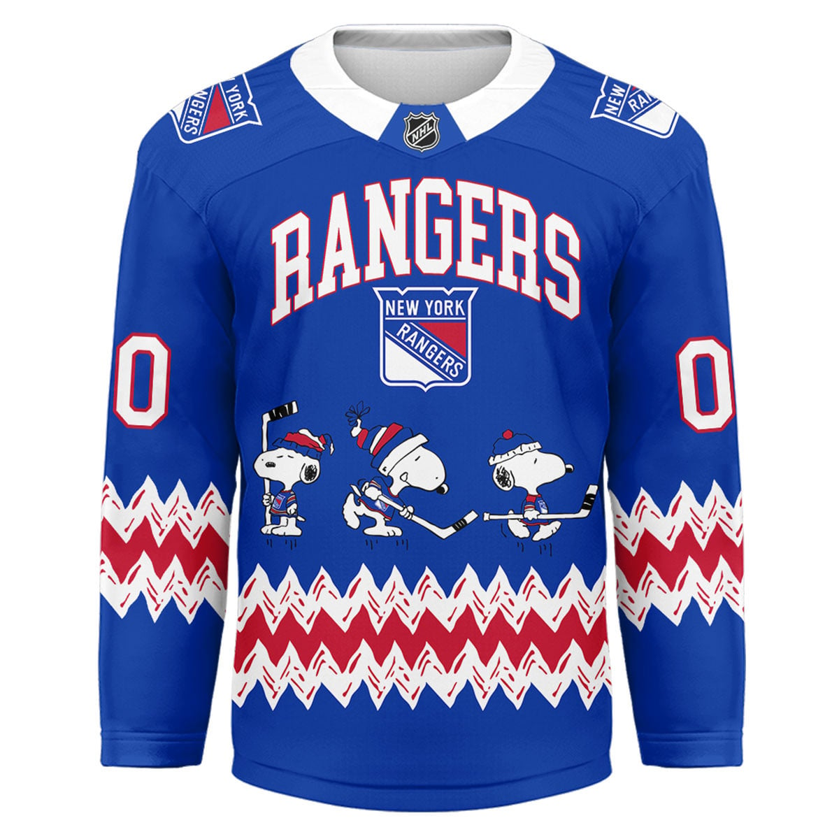 NYR Premium NHL Snoopy Personalized Hockey Jersey DDT CTN