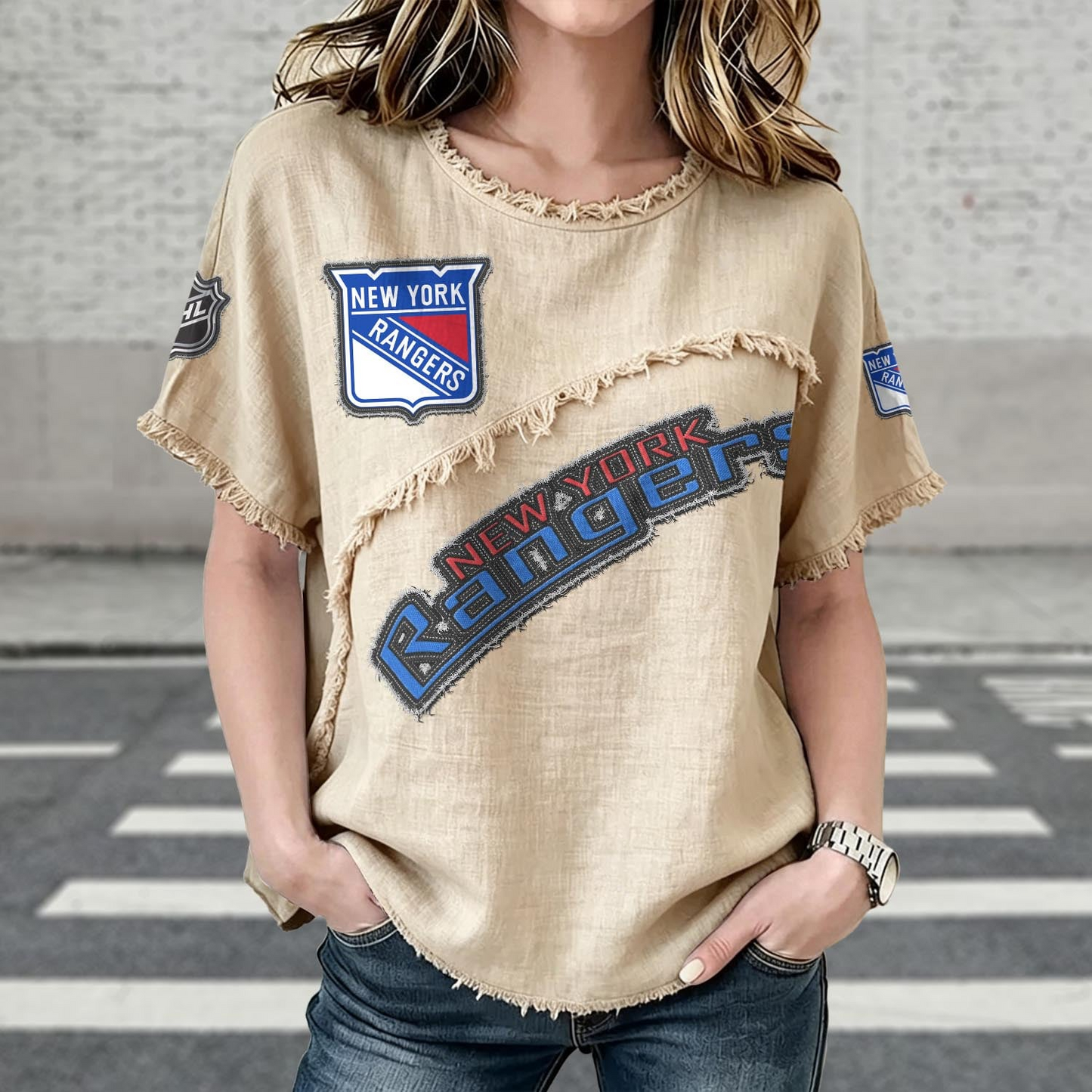 NYR x NHL Womenƒ??s Vintage O-Neck 2905 DatND DVT