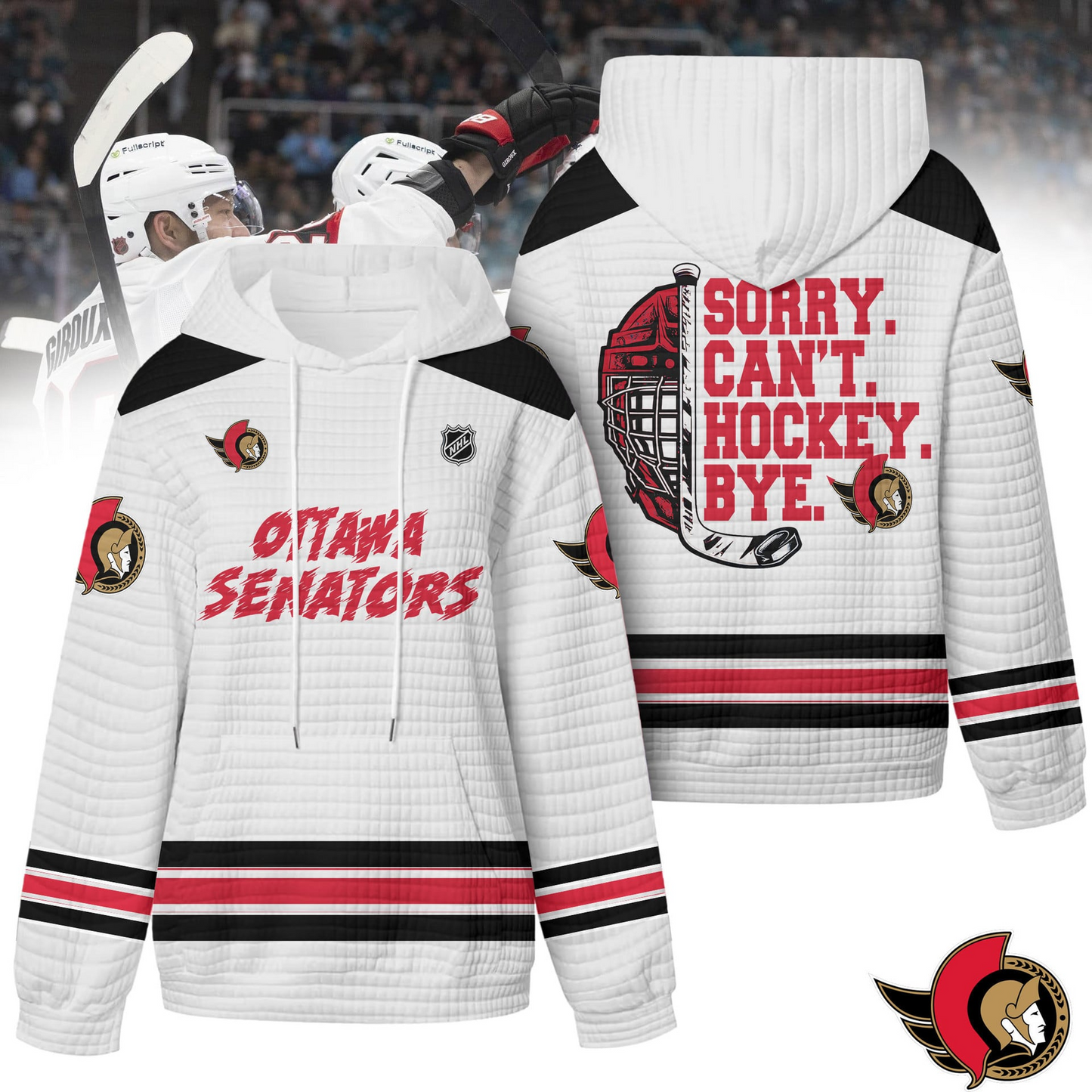 OS Premium NHL Sorry Busy Hockey Waffle Hoodie DDT NTL