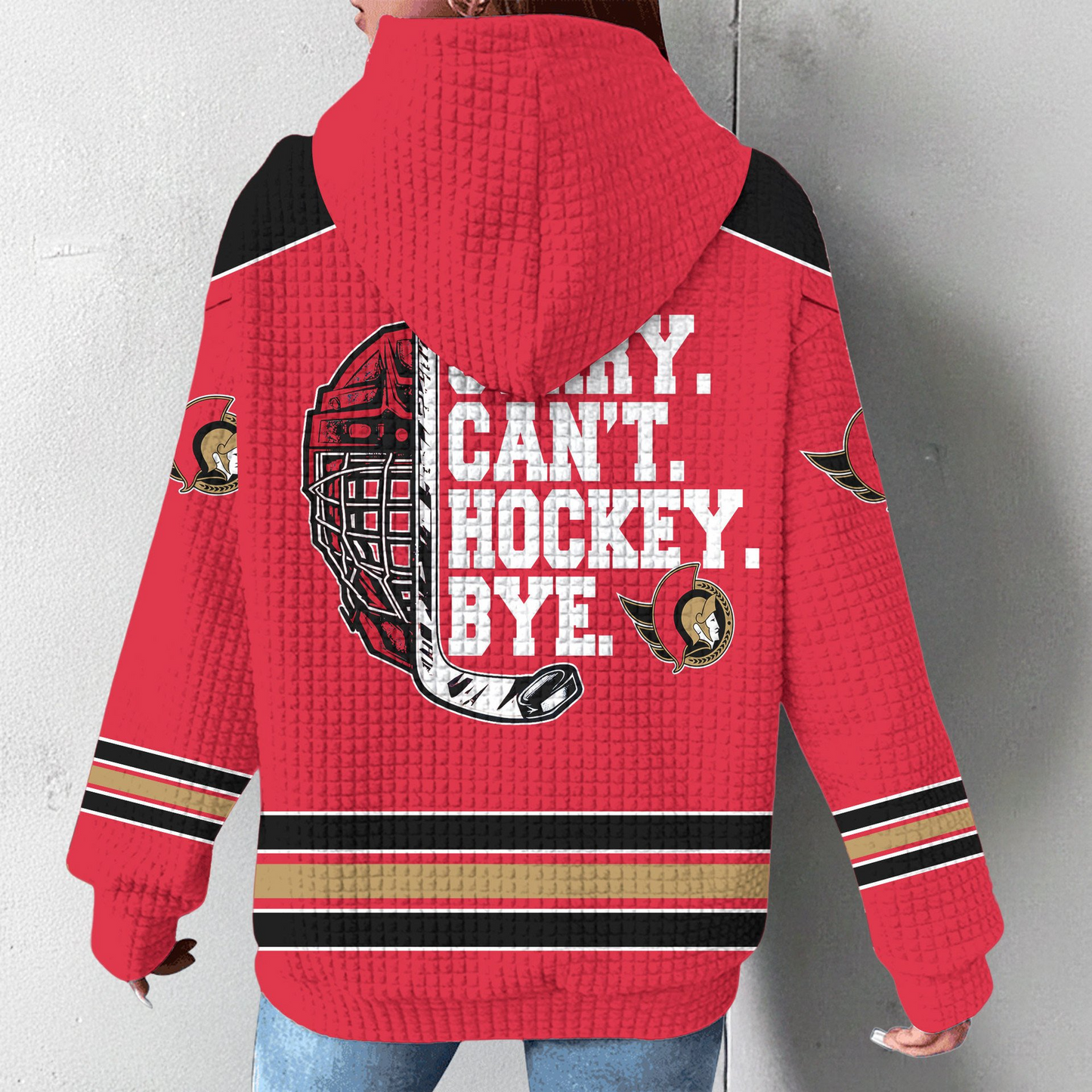 OS Premium NHL Sorry Busy Hockey Waffle Hoodie DDT NTL