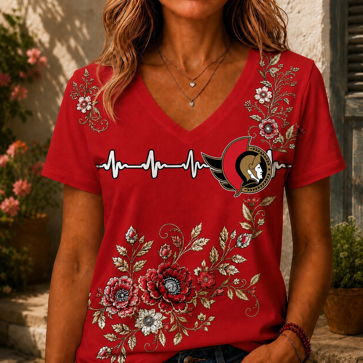 OS x NHL Luxury Women V-Neck Shirt