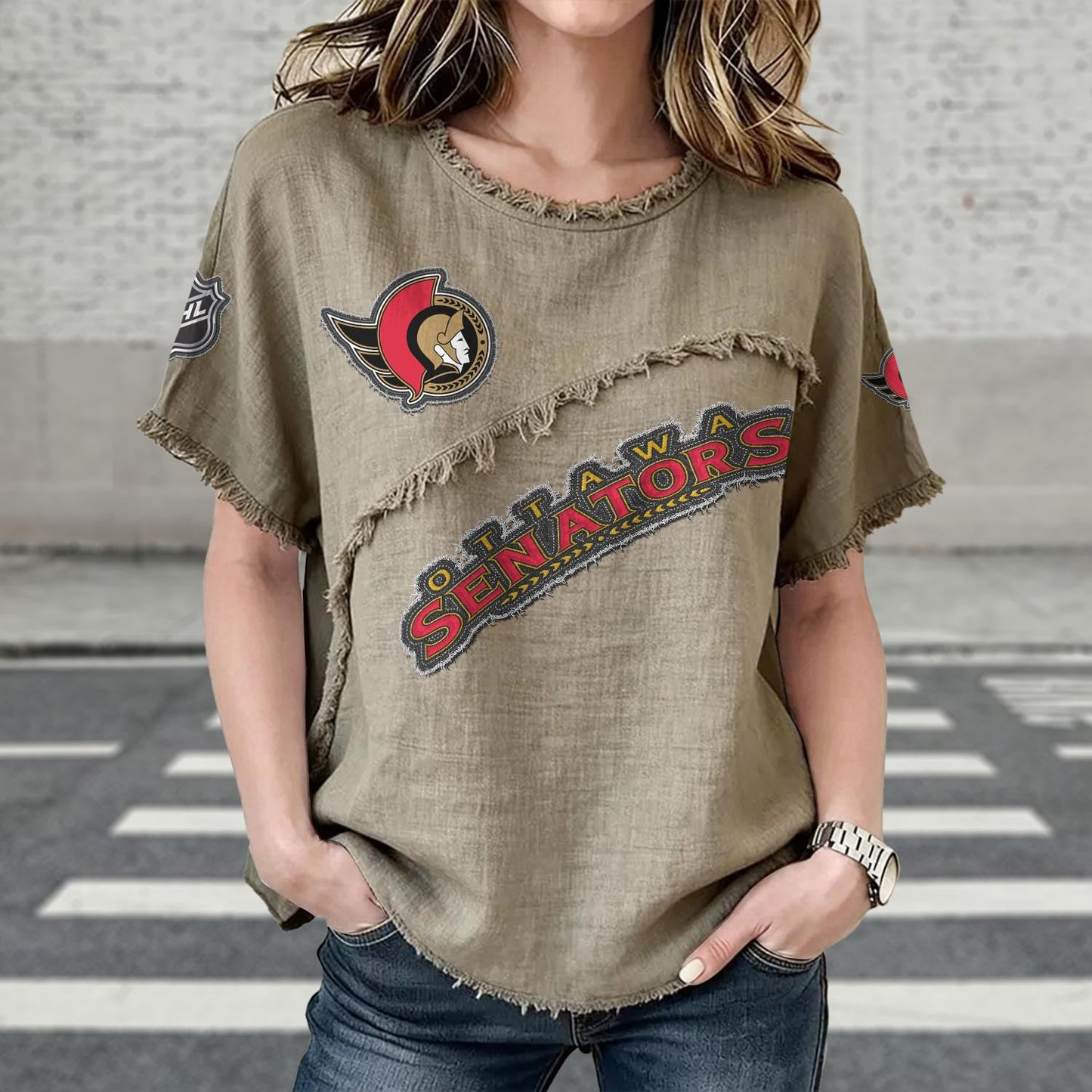 OTT  x NHL Womenƒ??s Vintage O-Neck 2905 DatND DVT