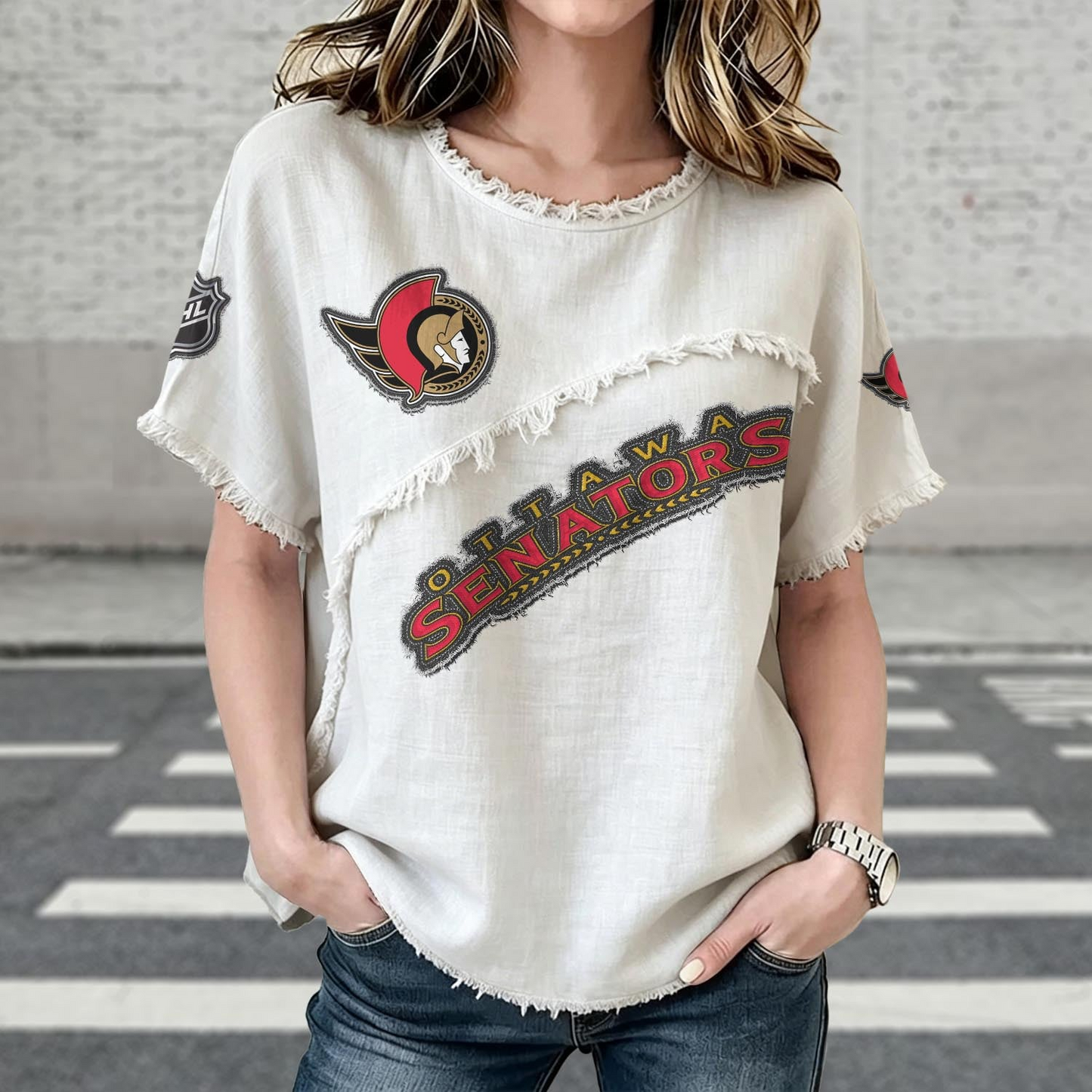OTT  x NHL Womenƒ??s Vintage O-Neck 2905 DatND DVT