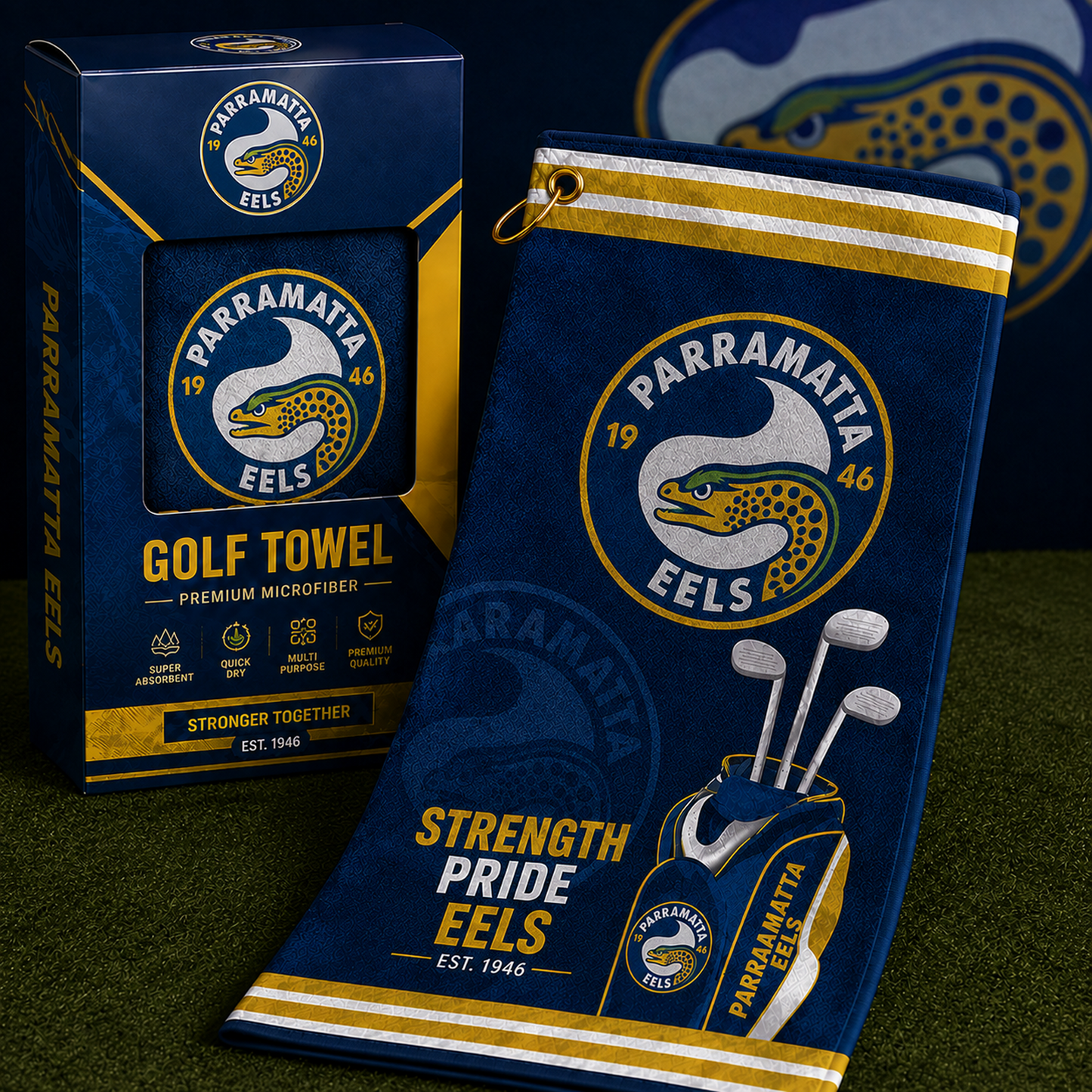 PAR NRL PREMIUM PERSONALIZED GOLF MICROFIBER TOWEL LIMITED EDTION