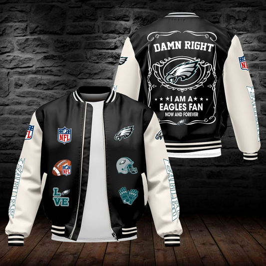 PE NFL Premium Leather Bomber Jacket DDT HLPHUONG