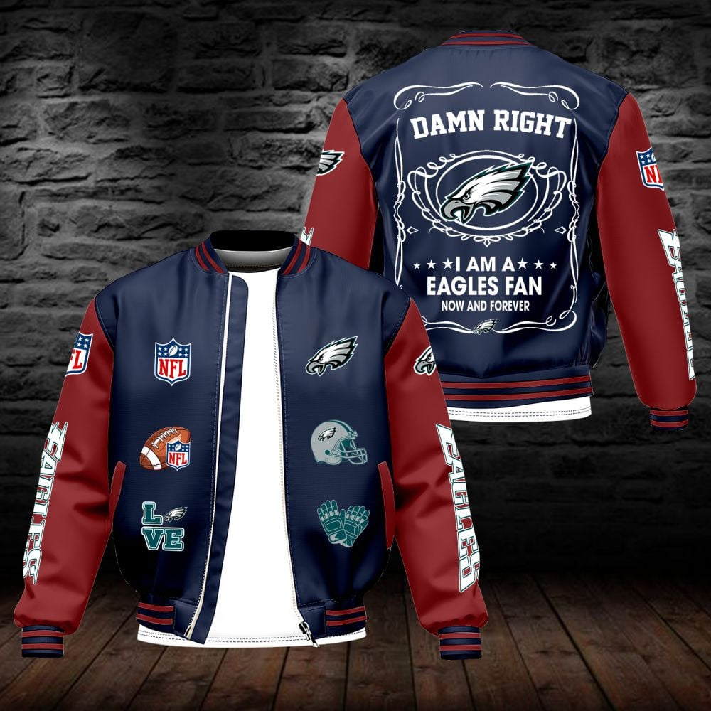 PE NFL Premium Leather Bomber Jacket DDT HLPHUONG