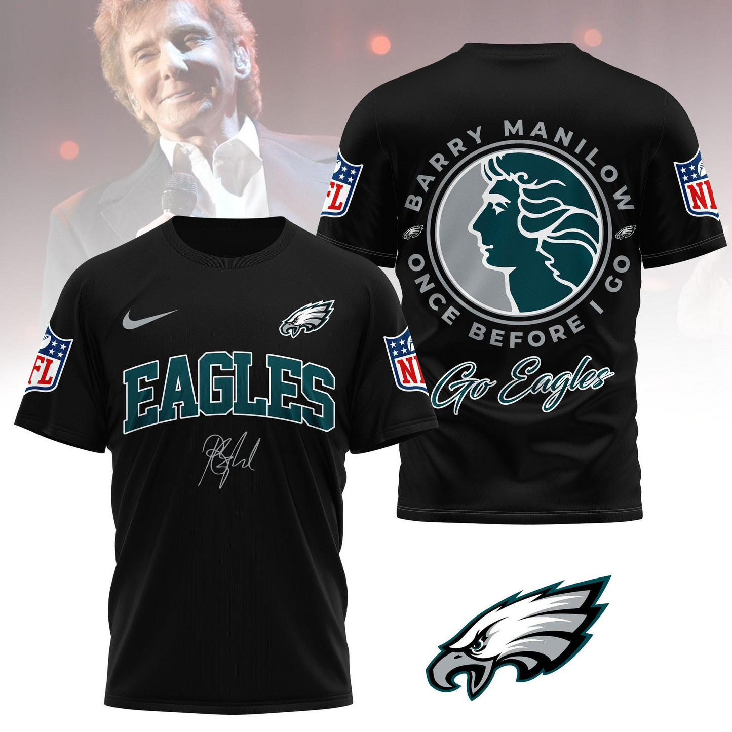 PE Premium NFL Barry Manilow Fan Shirt DDT CTND