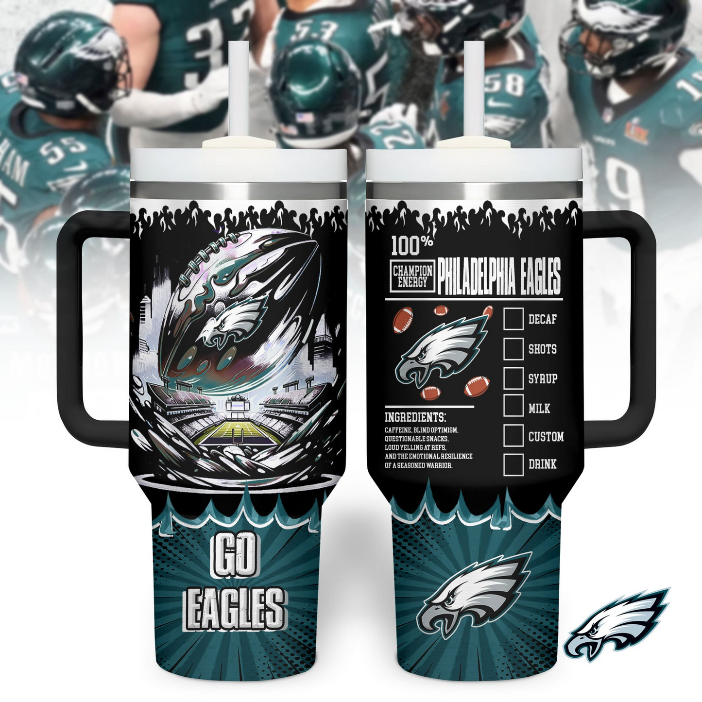 PE Premium NFL Champion Energy Tumbler 40oz DDT CTND