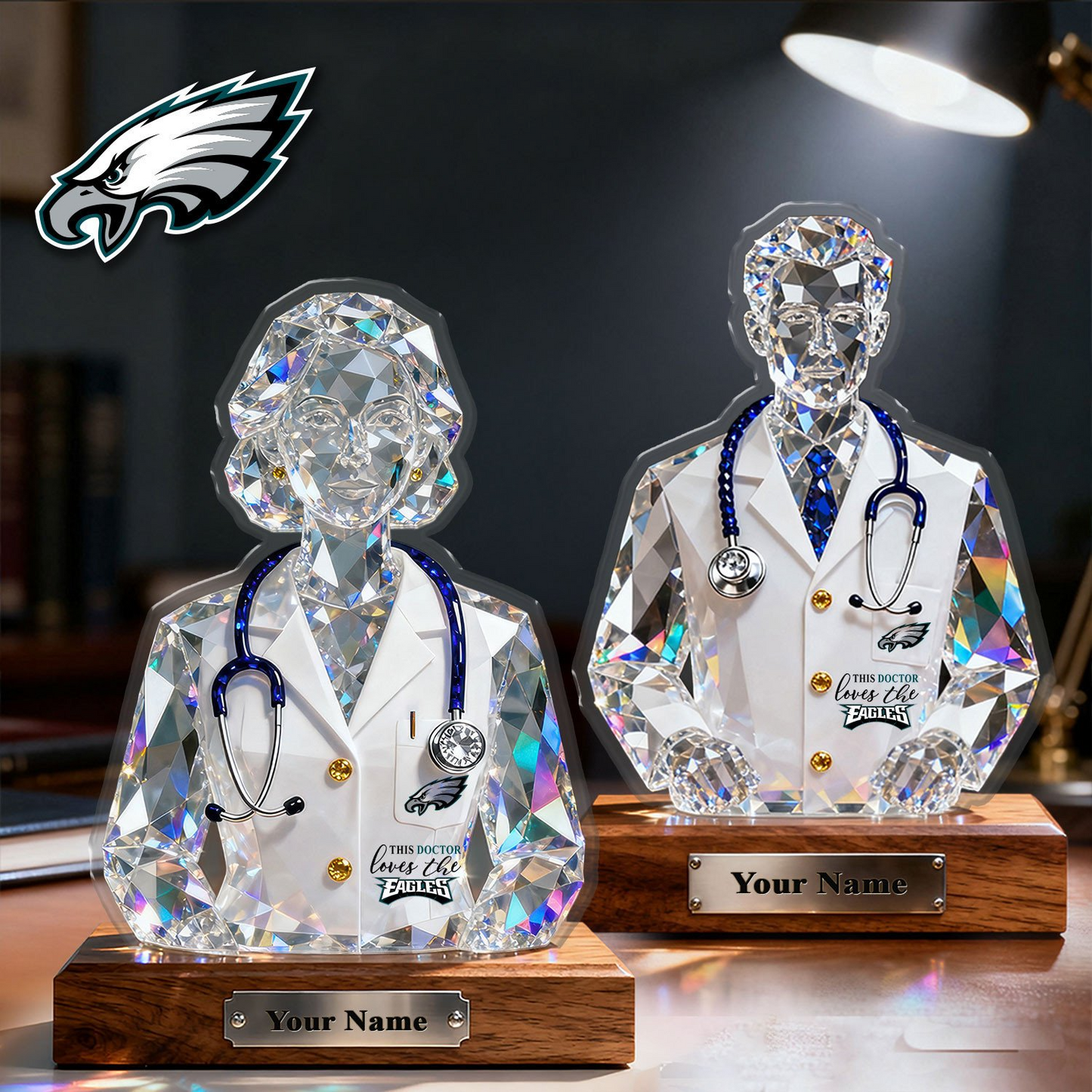 PE Premium NFL Doctor Crystal Style Desktop Ornament DDT 101125 HLPHUONG