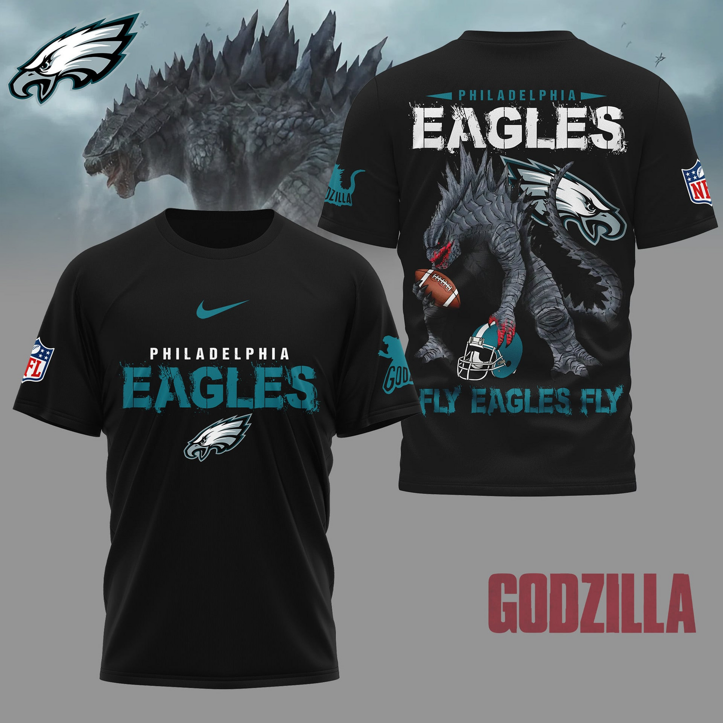 PE Premium NFL Godzilla Football Shirt DDT CTND