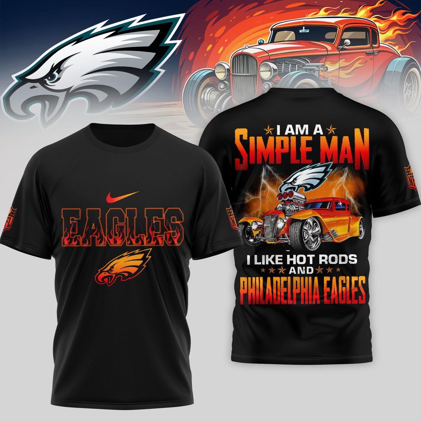 PE Premium NFL Hot Rods 3D Shirt DDT HLPHUONG