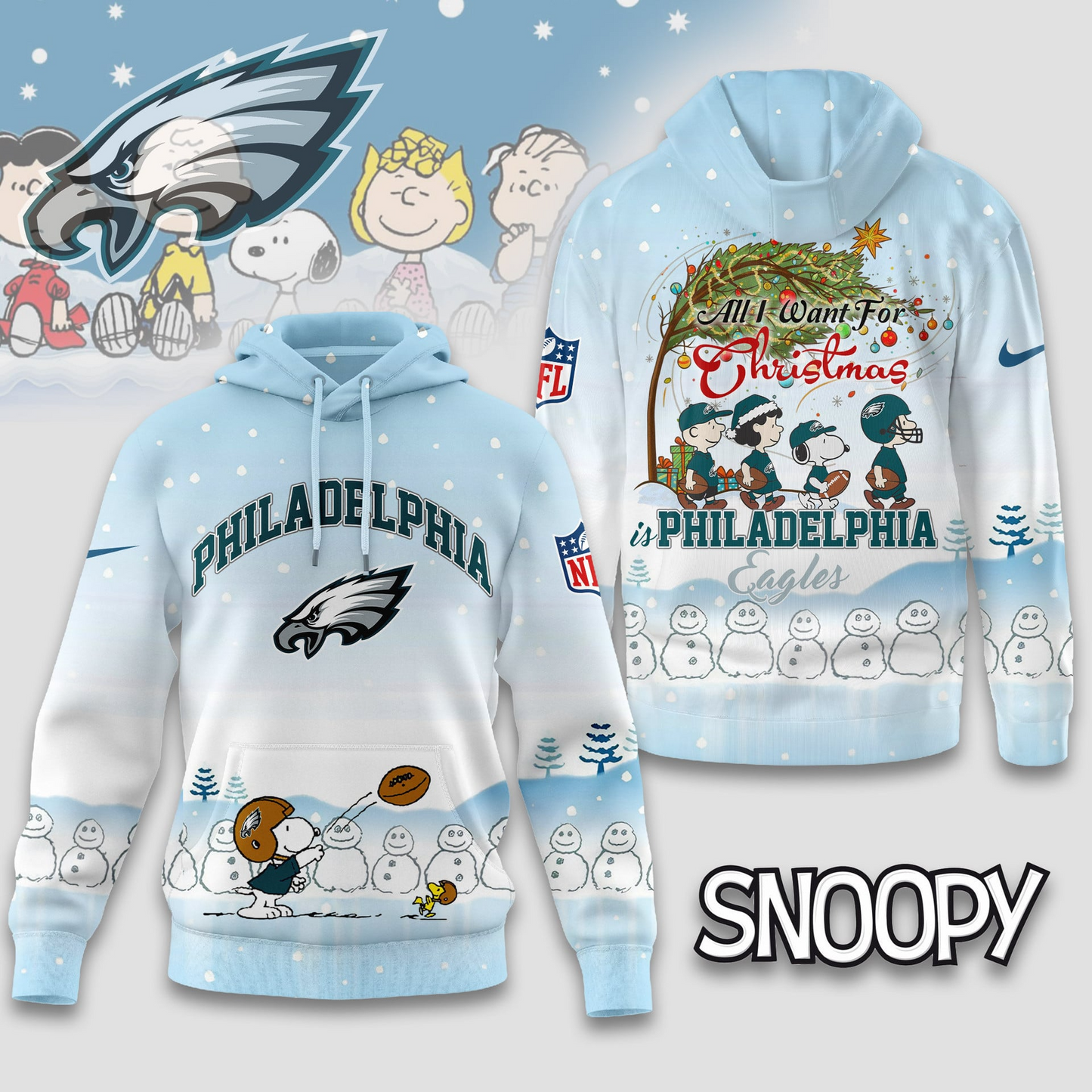 PE Premium NFL Peanuts Snow Day Hoodie DDT CTND