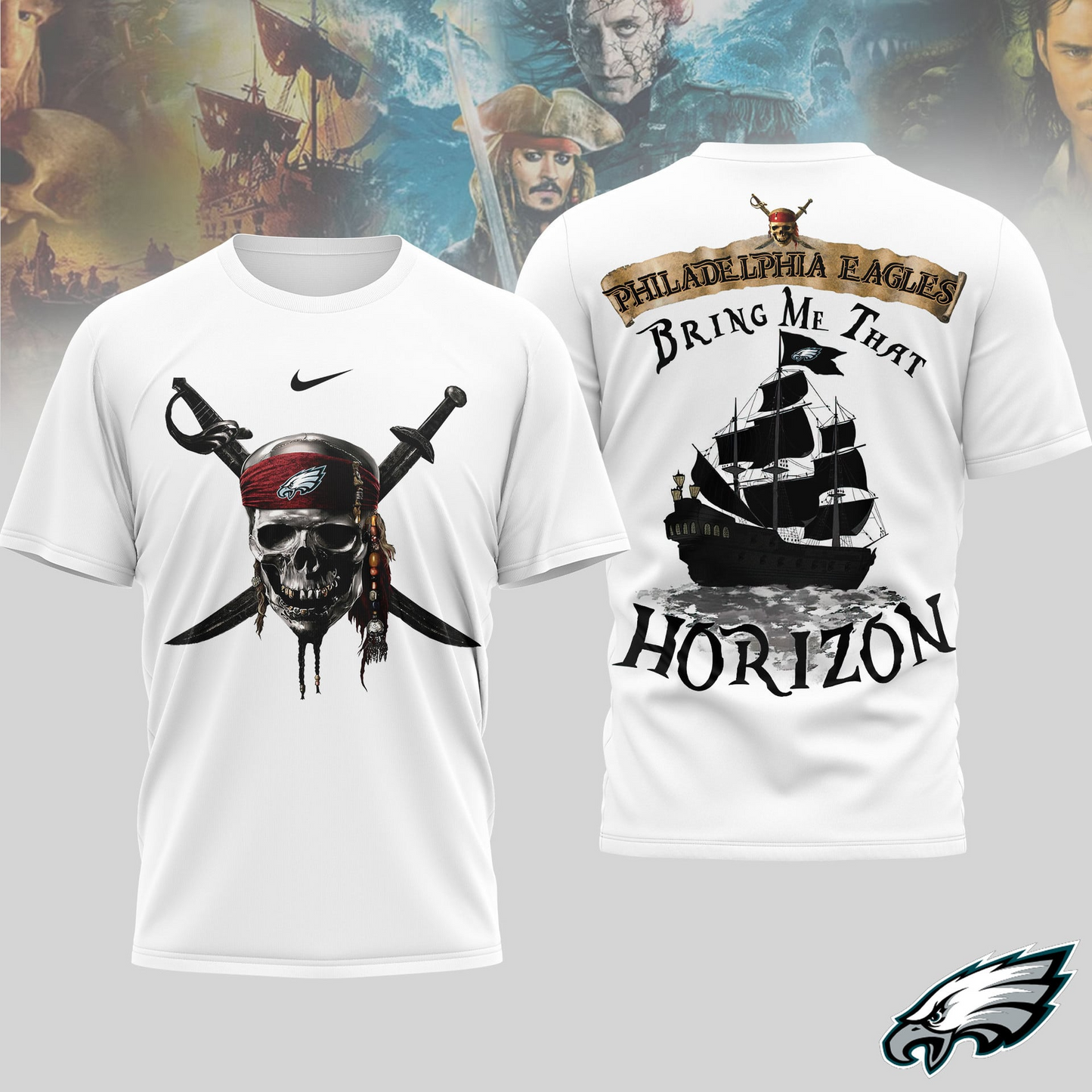 PE Premium NFL Pirates Of The Caribbean 3D Shirt DDT NTL
