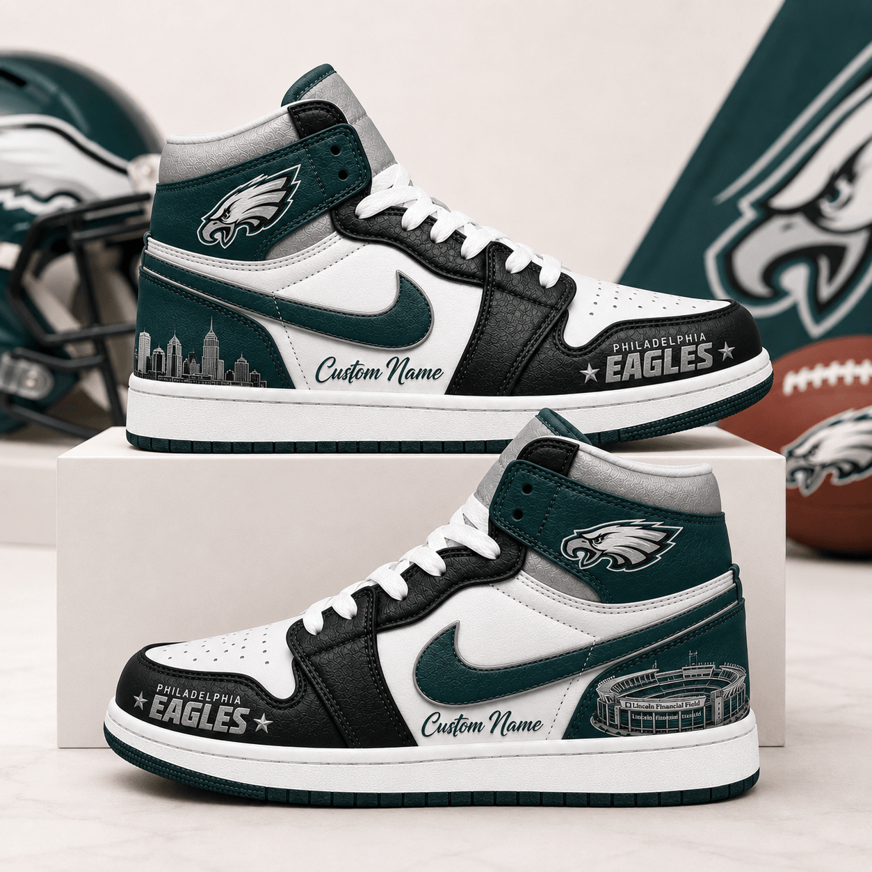 PE x NFL Luxury Air Jordan 1 Sneakers 230626