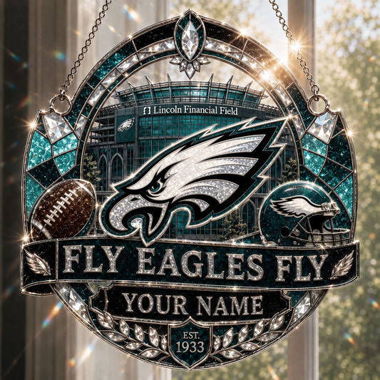 PE x NFL Premium Suncatcher Luxury Personalized Gift For Fan