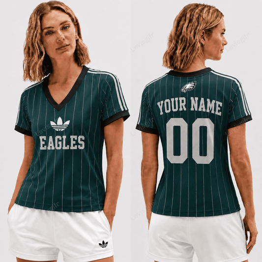 PE x NFL Premium Women V-neck Shirt Personalized Gift For Fan