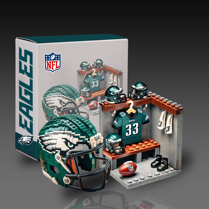 NFL Team Changing Room & Helmets Building Block Football Set DDT CTND