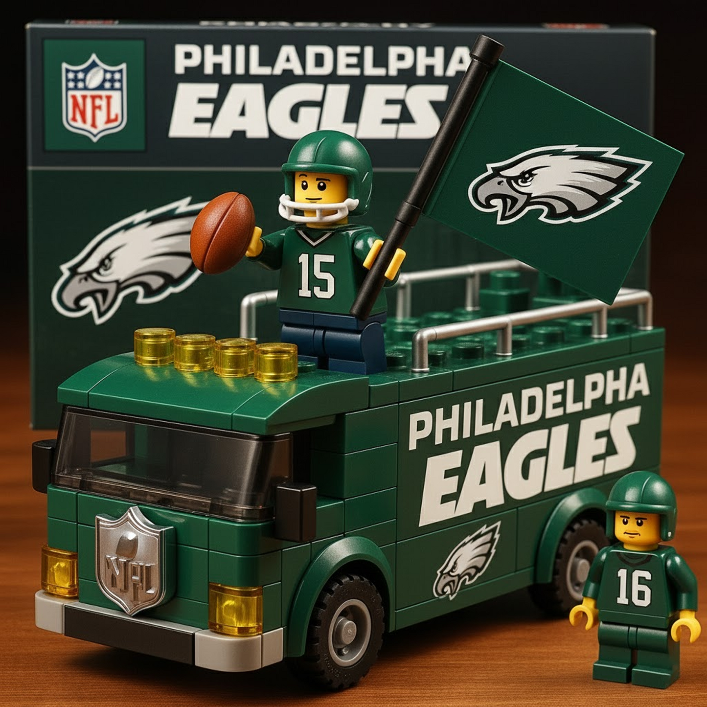 PHI x NFL Building Blocks Bus Toy Set DatND DVT
