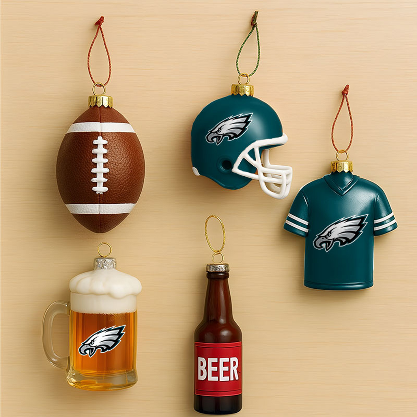 PHI x NFL Football Combo Set 5 Acrylic Ornament For Home Decor DatND DVT