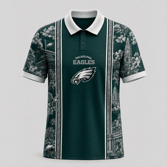 PHI x NFL Heritage Cityscape Polo Shirt for Loyal Fans