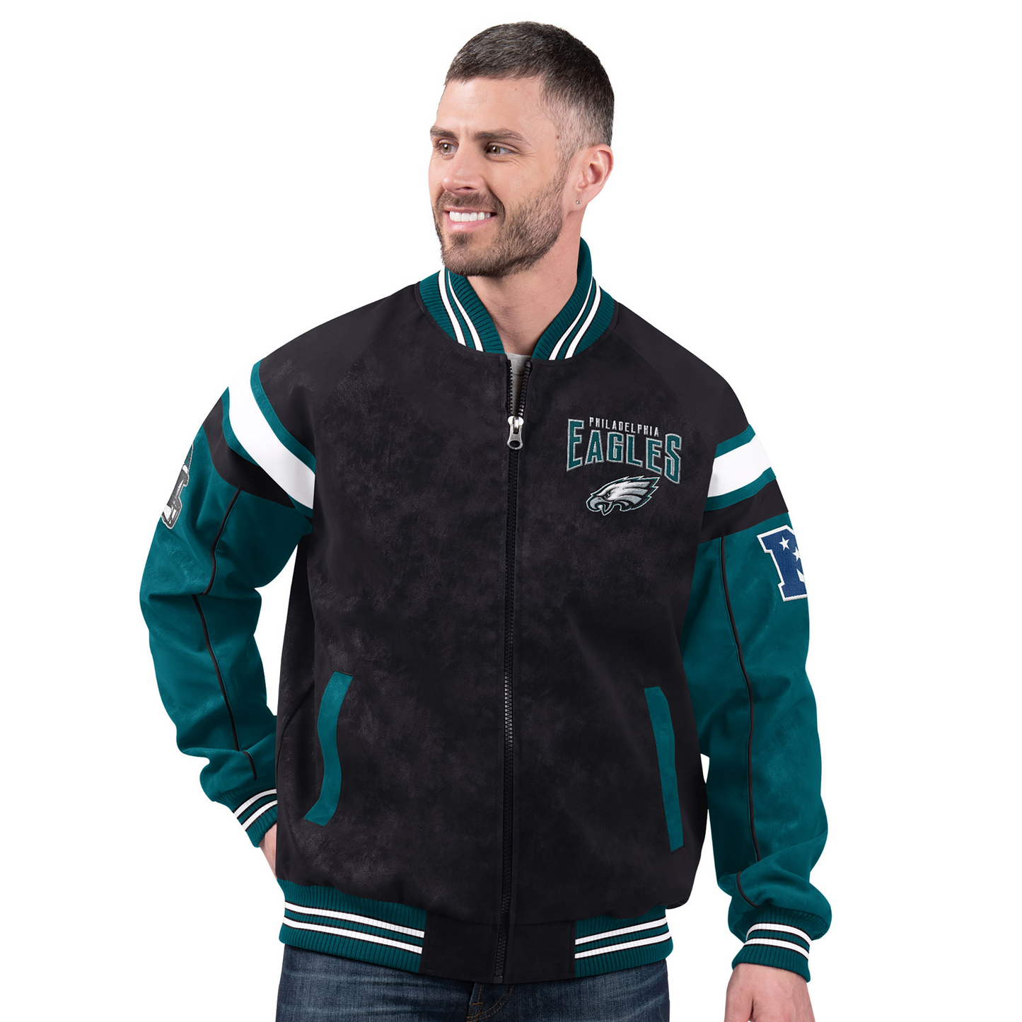 PHI x NFL Officially Licensed Faux Suede Jacket DATND TANTD 261125