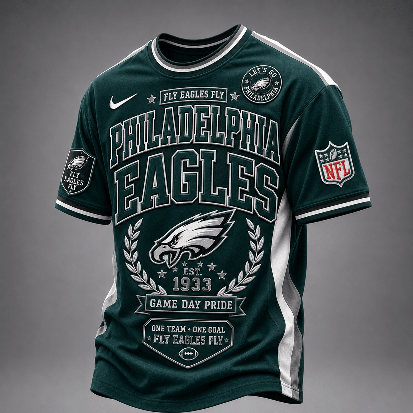 PHI x NFL Premium Classic Game Day Football T-Shirt