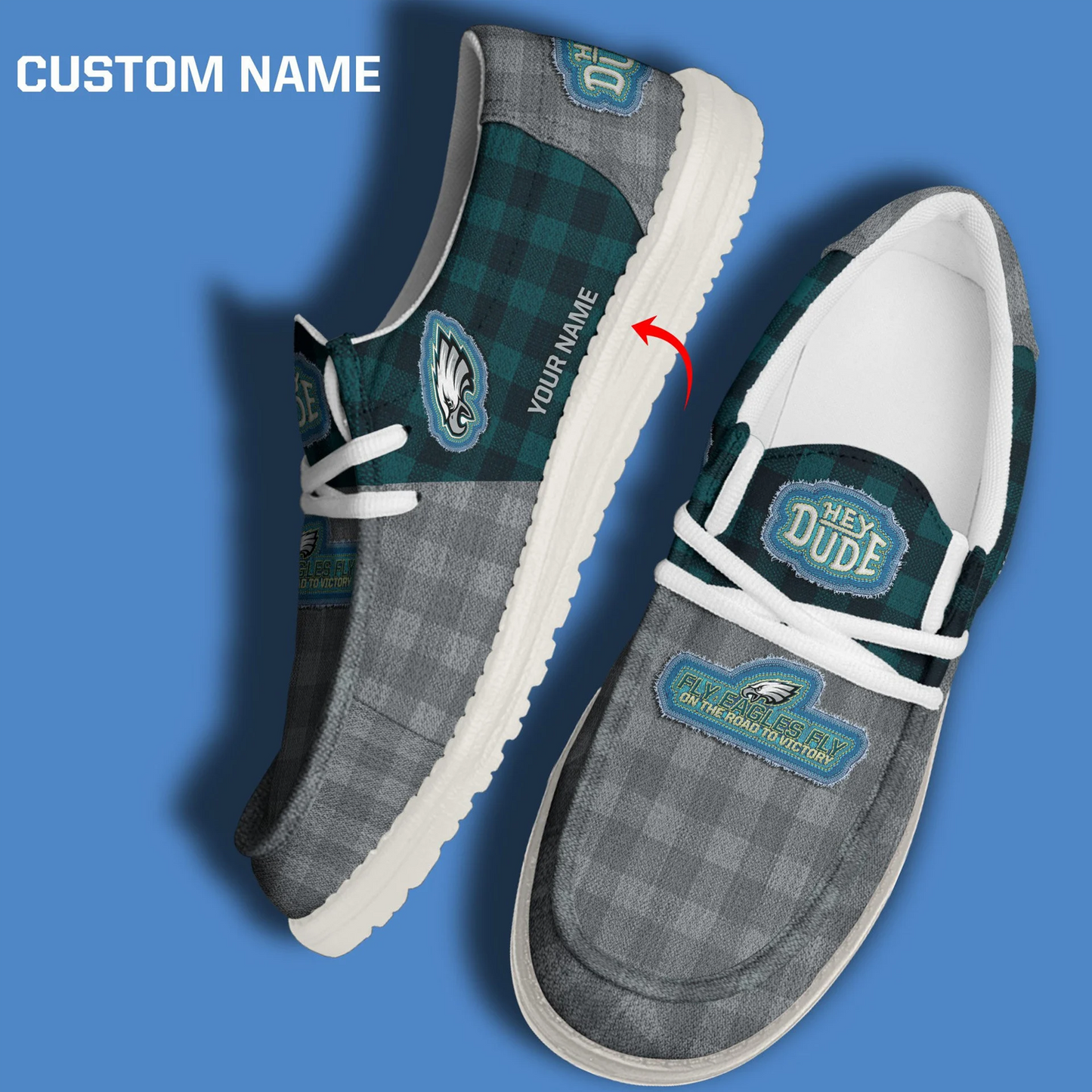PHI x NFL Premium Hey Dude Shoes DATND TANTD