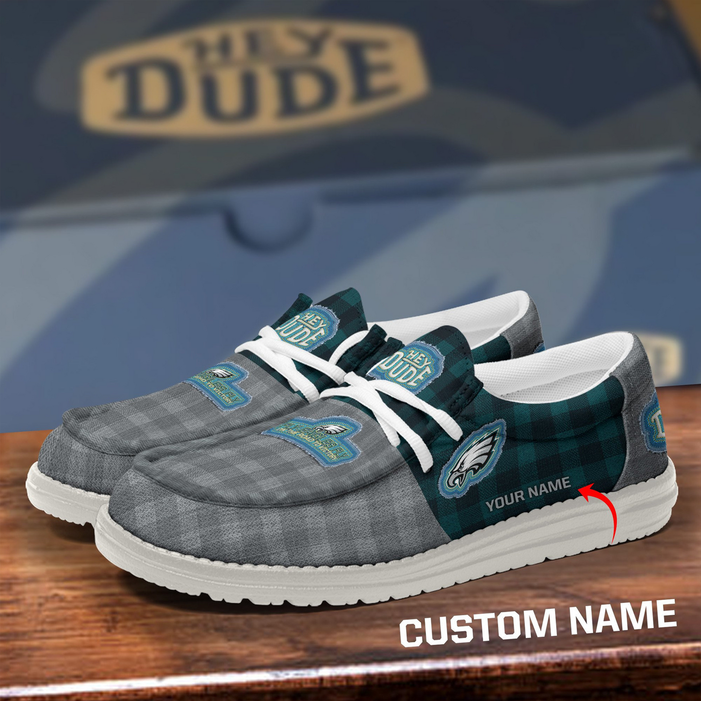 PHI x NFL Premium Hey Dude Shoes DATND TANTD