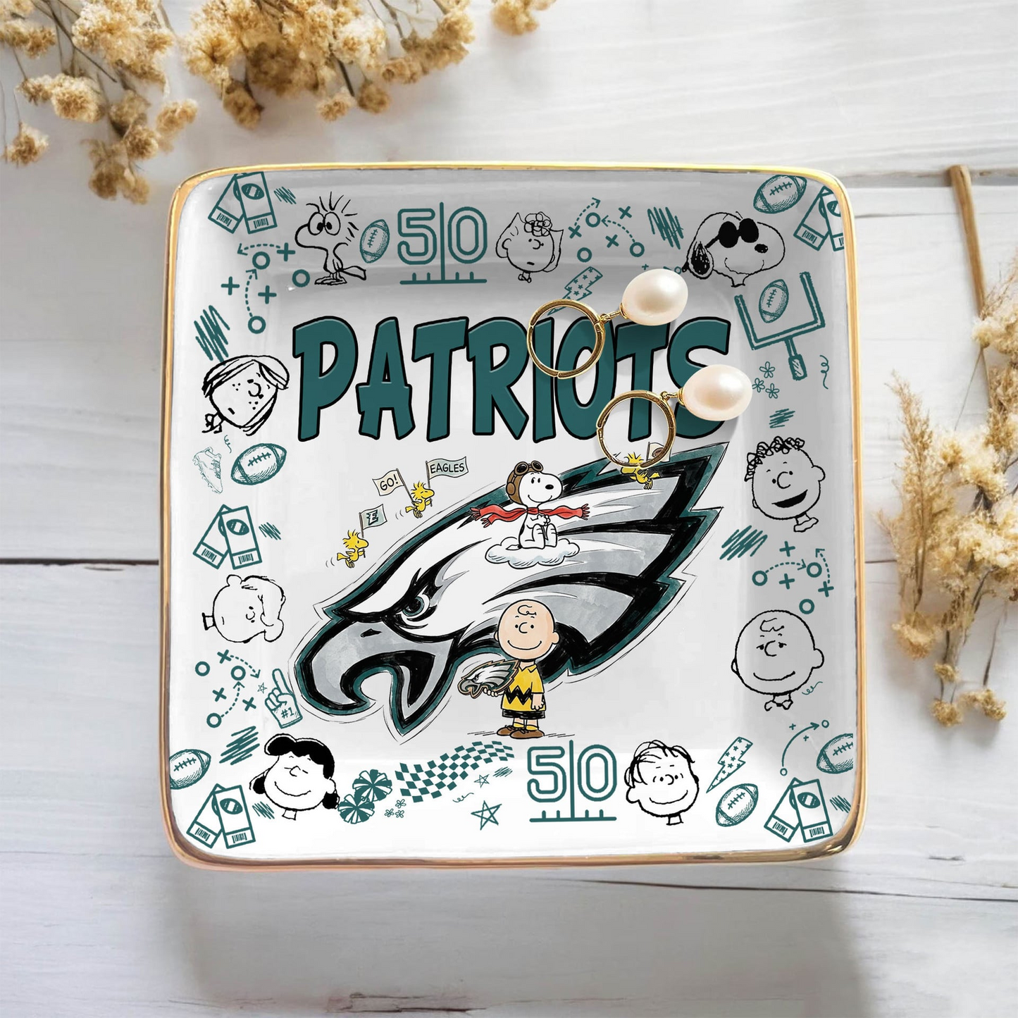PHI x NFL Premium NFL Snoopy Jewelry Dish 0406 DatND DVT