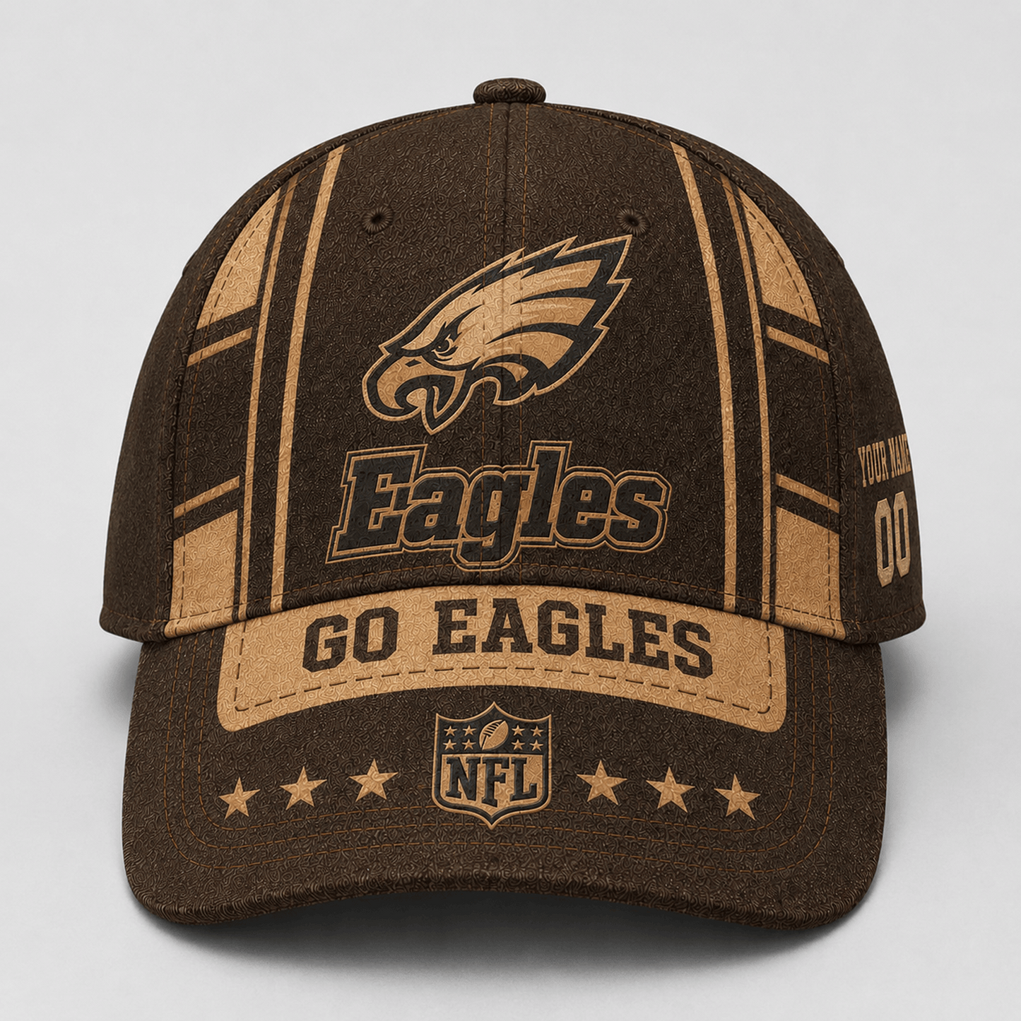 PHI x NFL Premium Vintage Leather Personalized Cap for Loyal Fans
