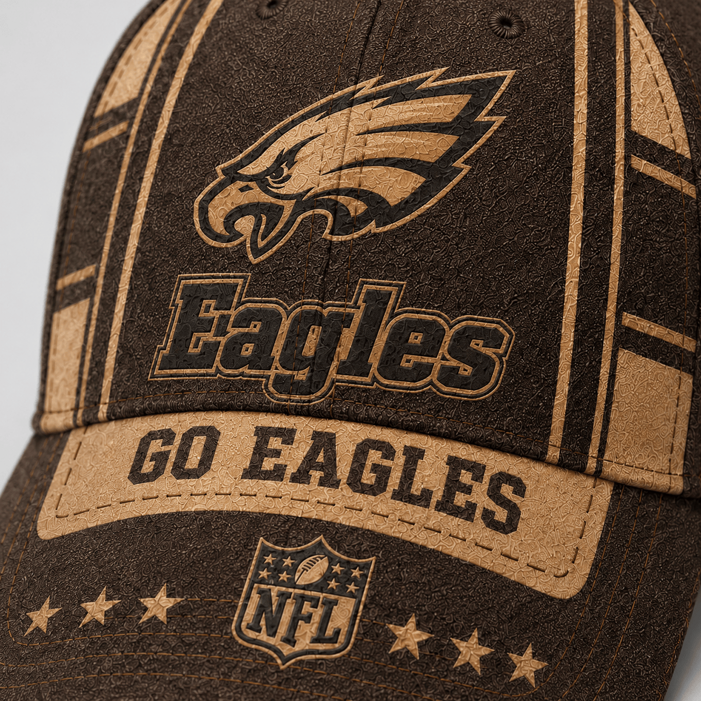 PHI x NFL Premium Vintage Leather Personalized Cap for Loyal Fans