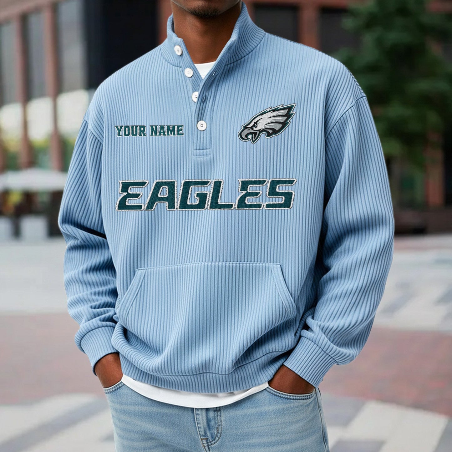 PHI x NFL Waffle High Neck Long Sleeved Sweatshirt DATND TANTD 221125