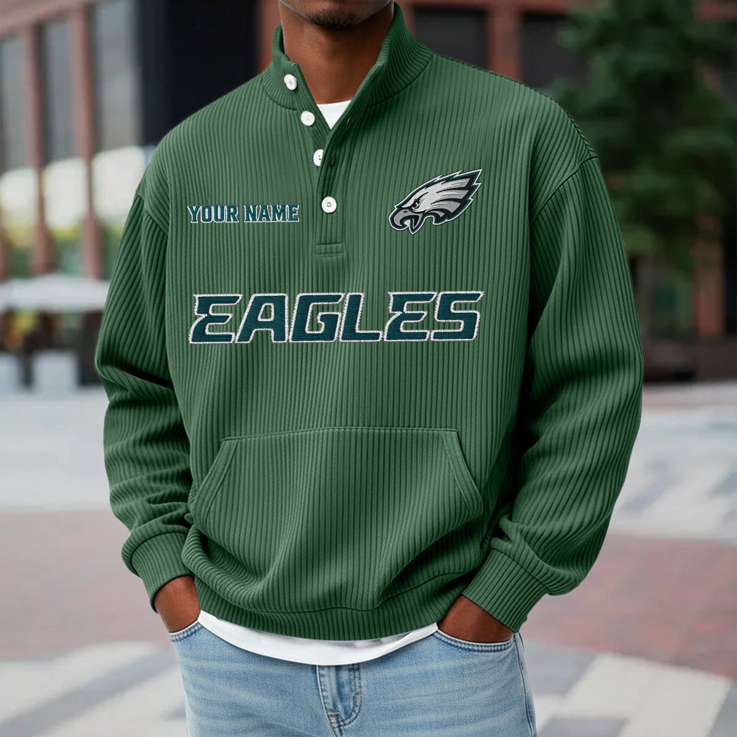 PHI x NFL Waffle High Neck Long Sleeved Sweatshirt DATND TANTD 221125