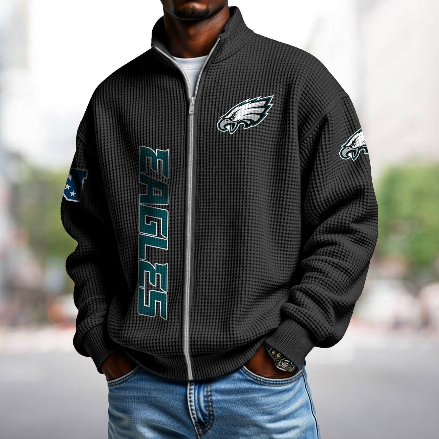 PHI x NFL Waffle Zip-Up Sweatshirt DATND TANTD