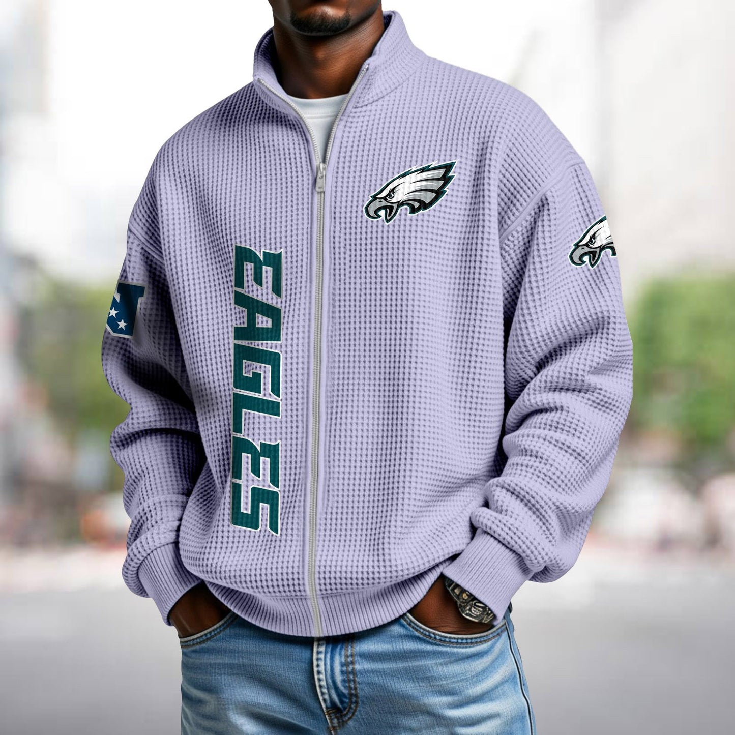 PHI x NFL Waffle Zip-Up Sweatshirt DATND TANTD