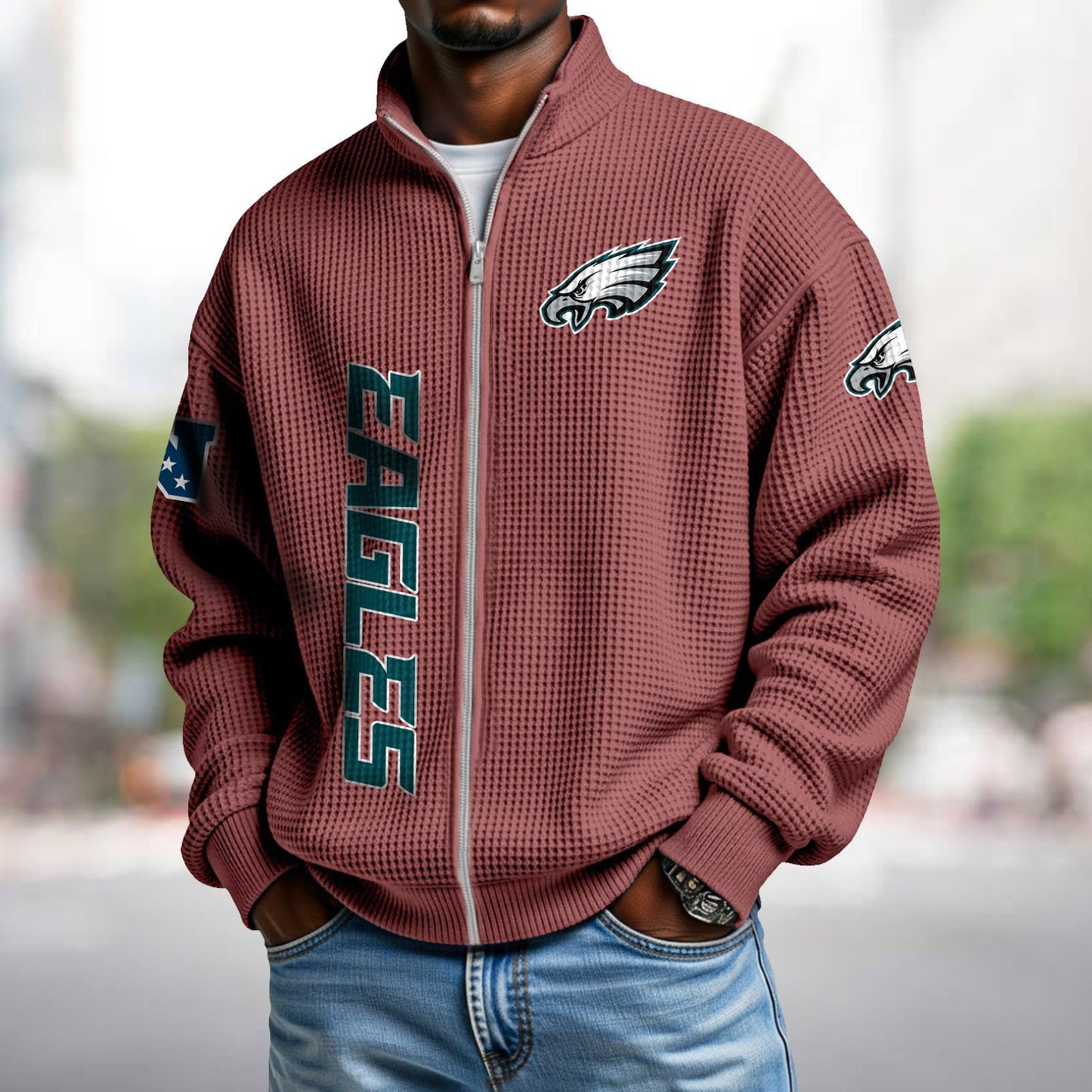 PHI x NFL Waffle Zip-Up Sweatshirt DATND TANTD
