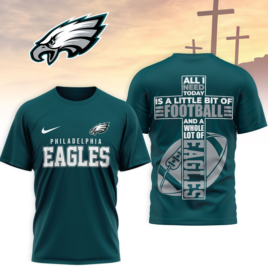 PHI x NFL Whole Lot of Football Christian Cross 3D Shirt