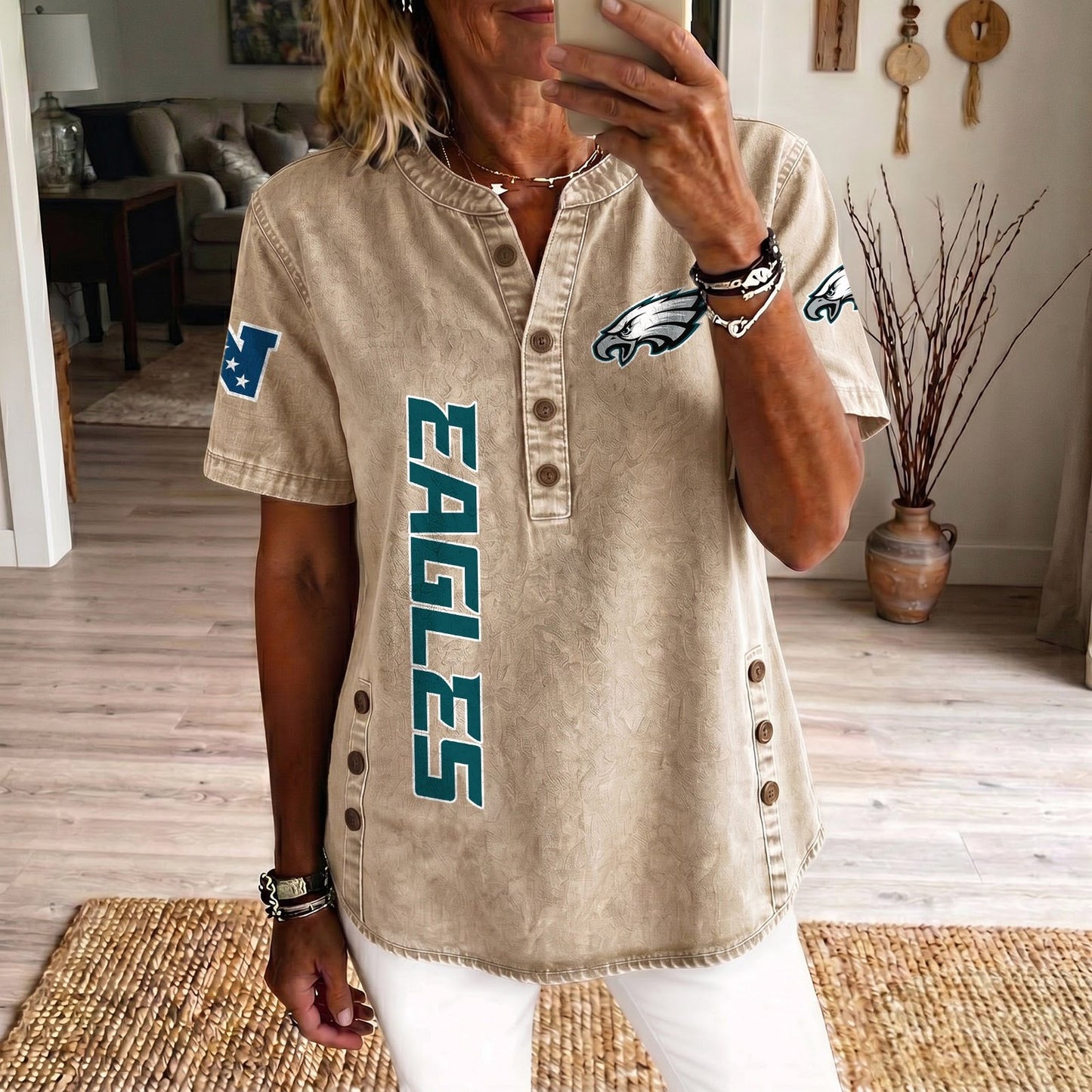 PHI x NFL Womenƒ??s Denim Casual Tops DATND LBN 190526