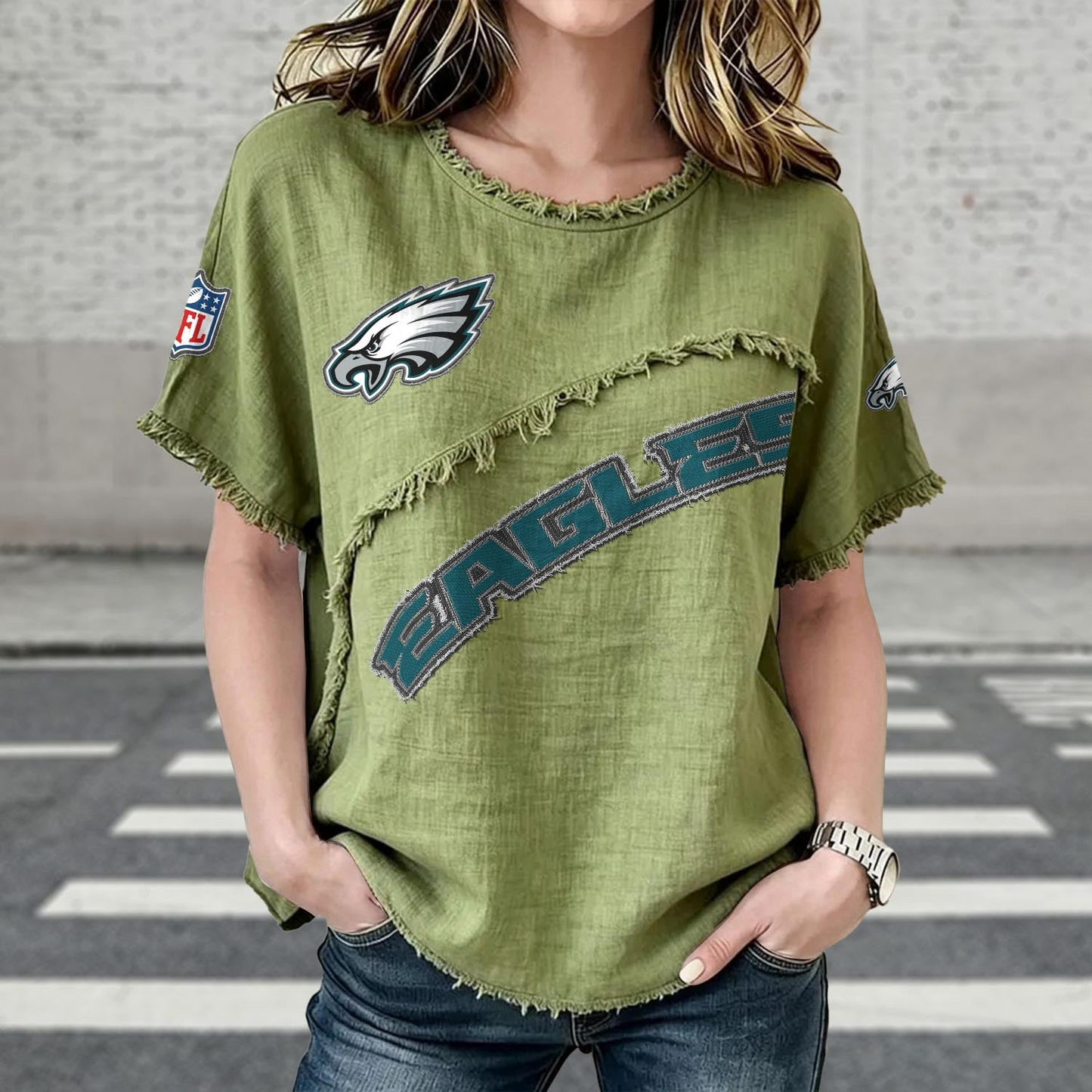 PHI x NFL Womenƒ??s Vintage O-Neck 2905 DatND DVT